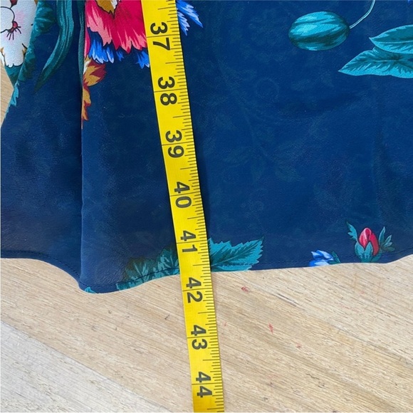 Johnny Was 100% silk slip midi dress in navy blue floral NWT - Picture 10 of 10